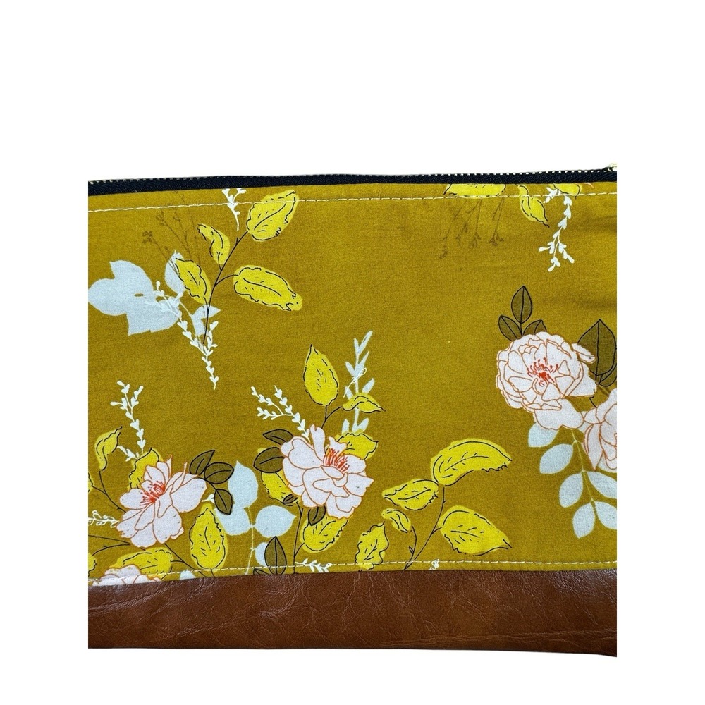 September Skye Floral Crossbody Bag Mustard Yellow Boho Purse Faux Leather - Picture 4 of 10